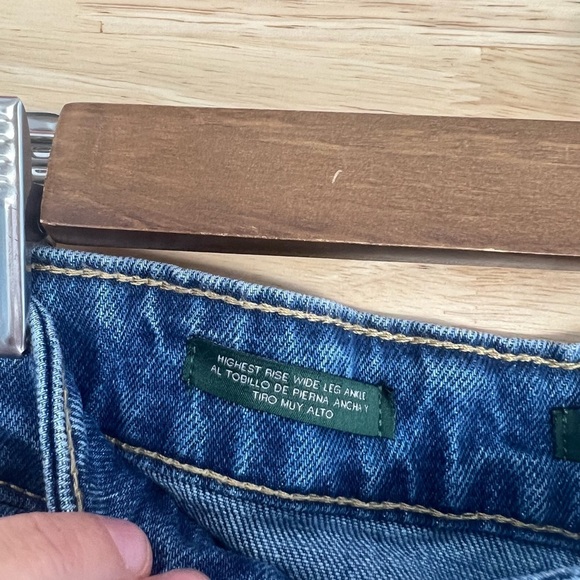 Wild Fable - Two Tone Leg  Fun High Rise Waisted Wide Leg Ankle Jeans Size 2 - Picture 12 of 12